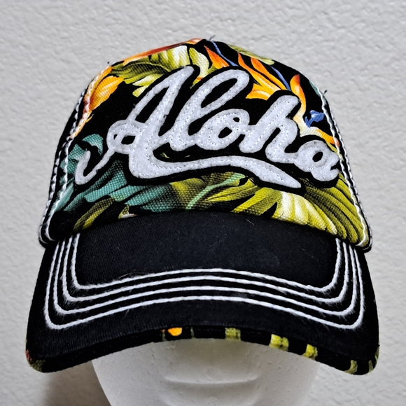 Aloha Hawaii Beach Cap Baseball Hat Black - Picture 2 of 11